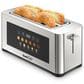HOMLUX 4-Slice Extra Wide Entrance Toaster in Silver, , large