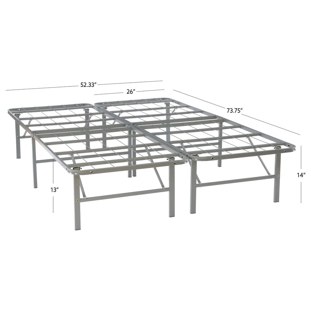 Linon Home Decor Franson Full Folding Platform Bed Frame in Dark Pewter, , large