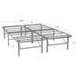 Linon Home Decor Franson Full Folding Platform Bed Frame in Dark Pewter, , large
