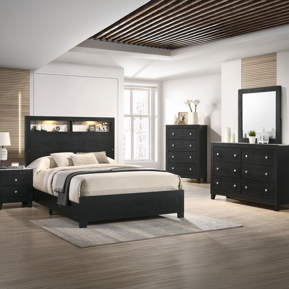 Crown Mark Cadence King Bed in Black and White, , large