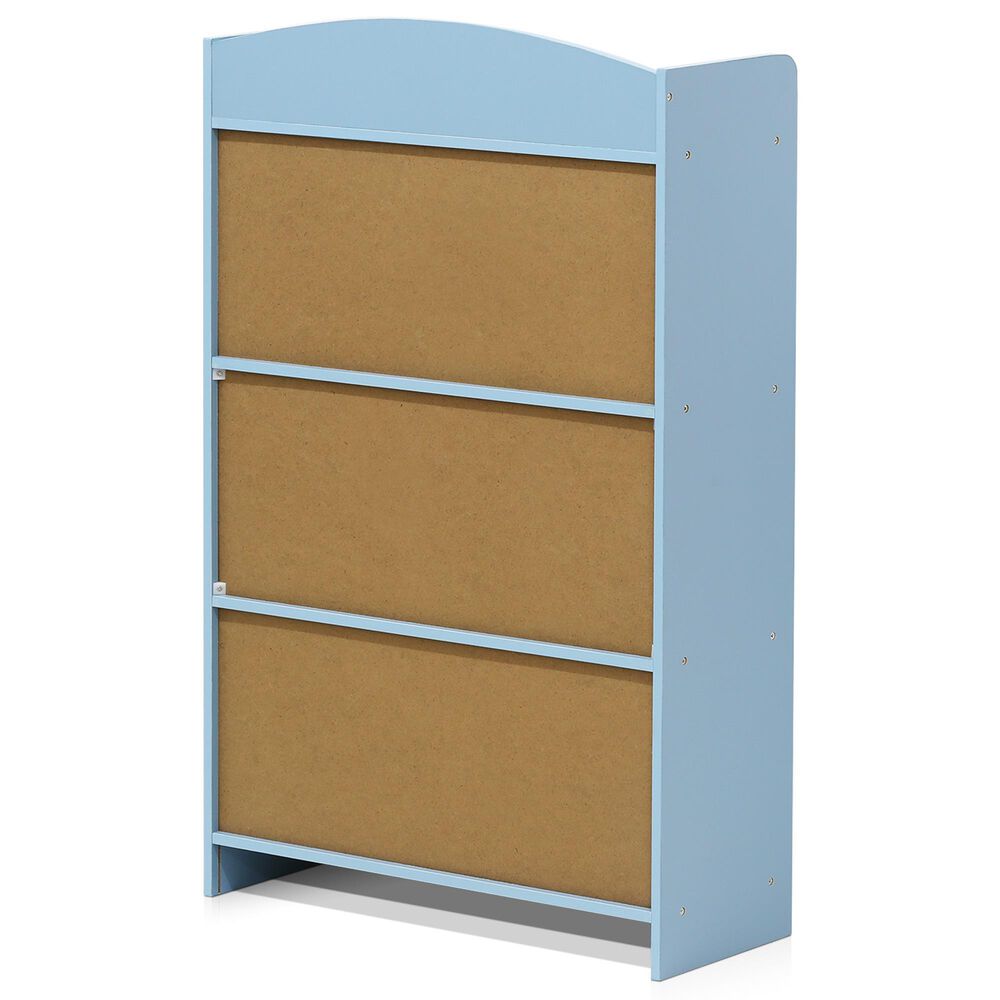HOMLUX 4-Tier Bookshelf with 2-Door Storage Cabinet in Light Blue, , large