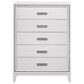 Global Furniture USA Lily 5-Drawer Chest in White and Glitter, , large