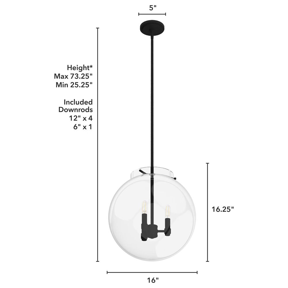Hunter Sacha 3-Light Globe Pendant in Natural Iron, , large