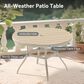Hearth and Haven 7-Piece Outdoor Metal Dining Set with Stackable Chairs and Round Slatted Table in Sandstone, , large