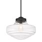 Golden Lighting Ingalls Large Pendant in Matte Black with Clear Glass, , large