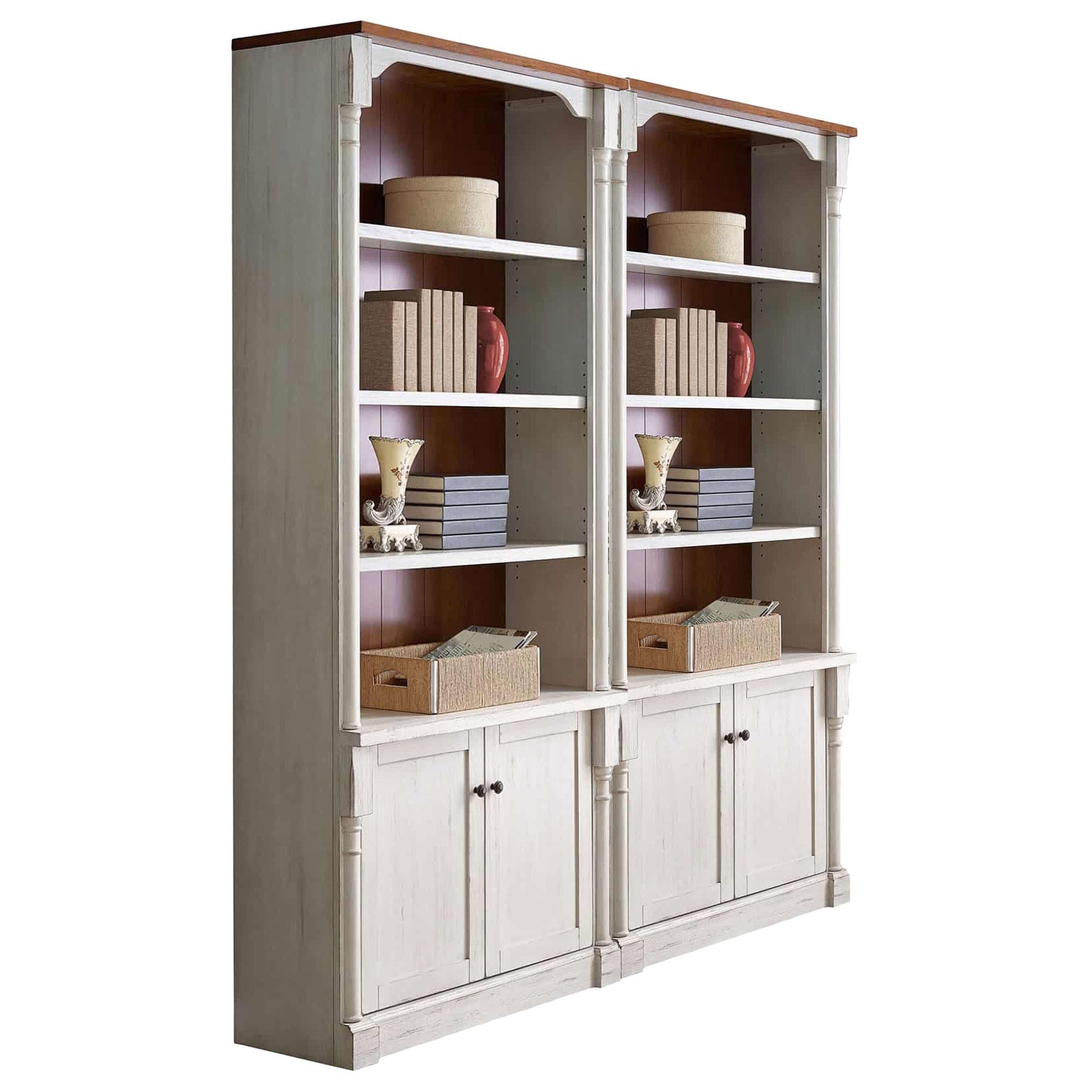 White bookcase discount adjustable shelves
