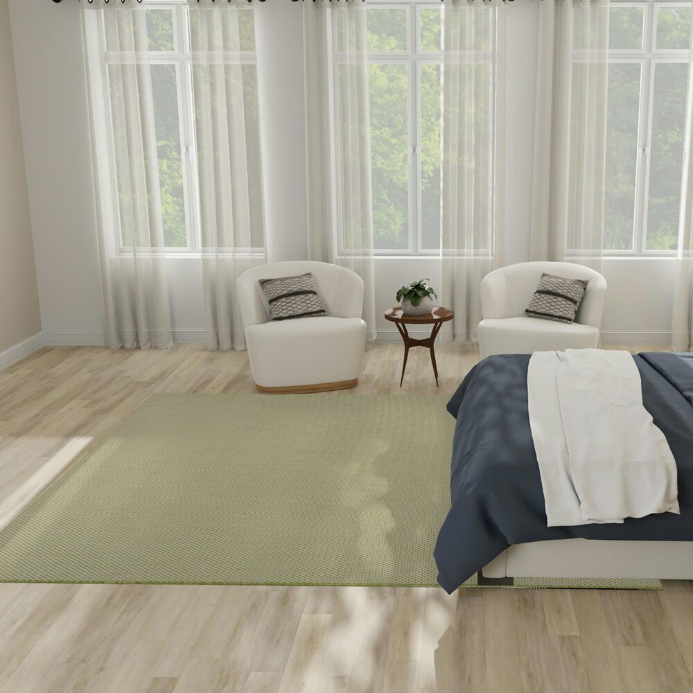 Nourison Courtyard Ivory and Green 8&#39; Square Indoor/Outdoor Area Rug, , large