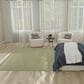 Nourison Courtyard Ivory and Green 8" Square Indoor/Outdoor Area Rug, , large