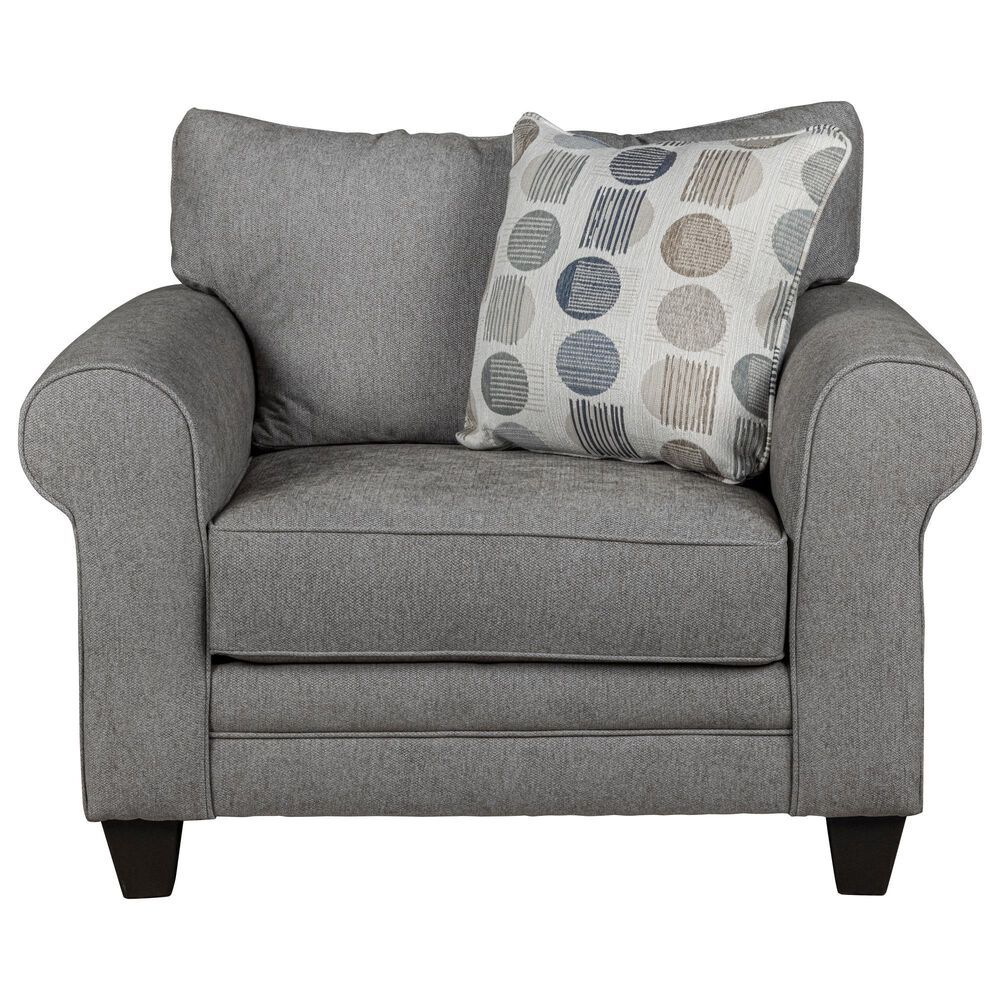 Fusion Furniture Amos Pebble Queen Stationary Sleeper Sofa in Gray, , large