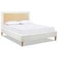 Jennifer Taylor Home Haley Queen Platform Bed with Snow White Upholstered in Natural, , large
