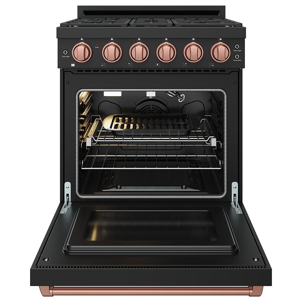 Thor Kitchen Gordon Ramsay 4.6 Cu. Ft. Professional Liquid Propane Range with Rose Gold Handle Kit in Black, , large