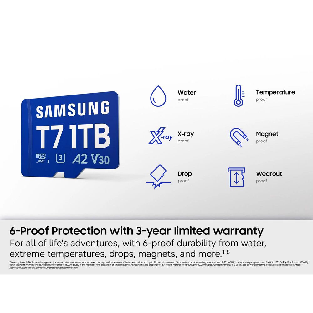 Samsung 1TB T7 UHS-I microSDXC Memory Card in Blue, , large