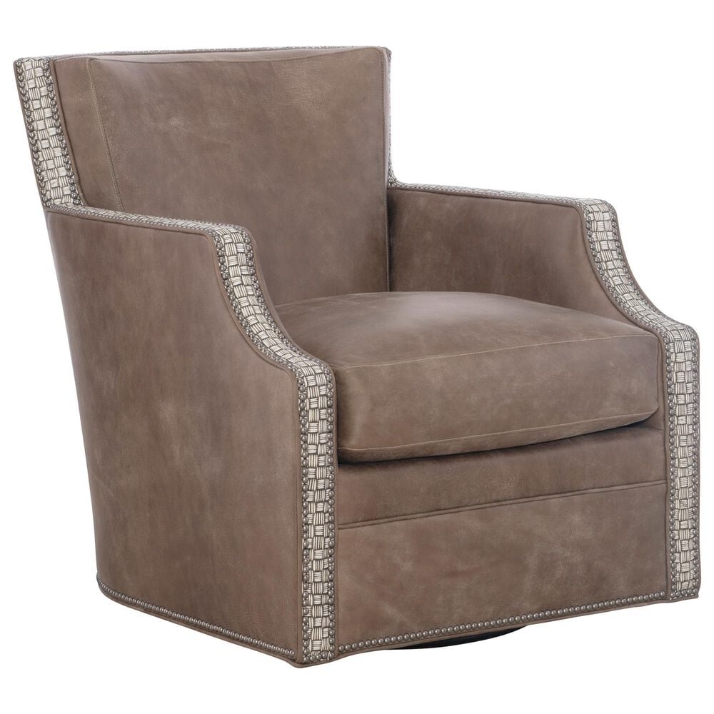 Bradington-Young Fredricksen Swivel Chair in Mushroom, , large