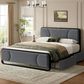HOMLUX Full Upholstered Platform Storage Bed Frame in Gray, , large