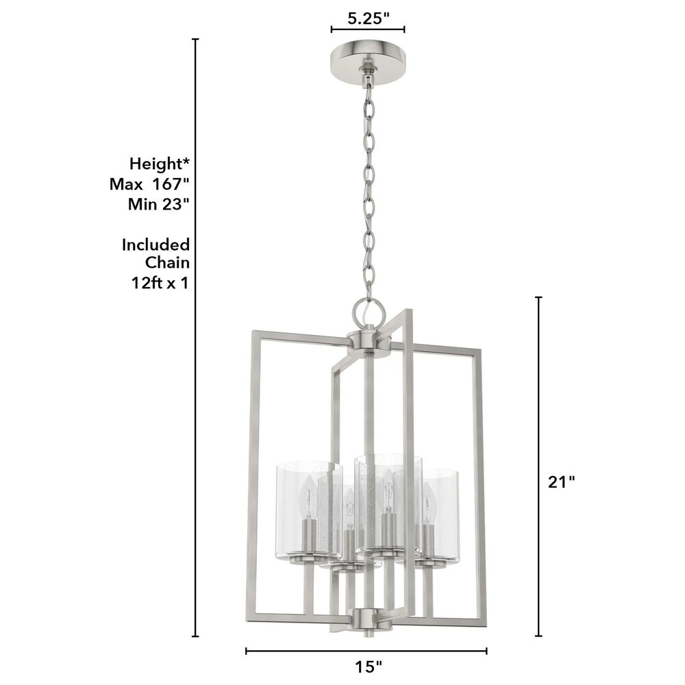 Hunter Kerrison 4-Light Pendant in Brushed Nickel, , large