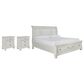Ashley Robbinsdale King Storage Bed and Two Nightstands in Antique White, , large