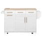 HOMLUX 59" Kitchen Island with 2 Pull Out Cabinet Organizers in White, , large