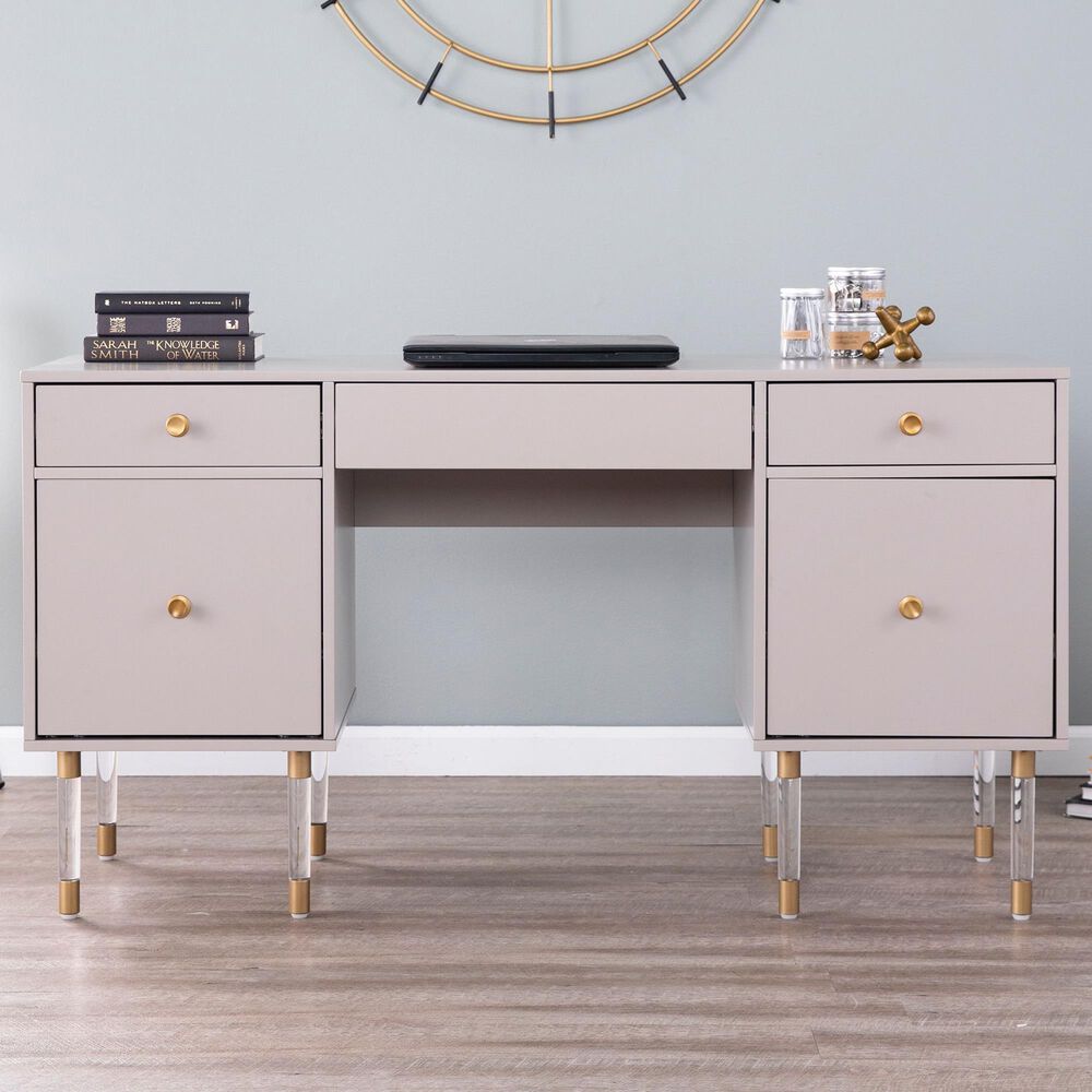 Southern Enterprises Helston Writing Desk in Matte Gray, , large