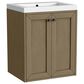 James Martin Vanities Chianti 24" Single Bathroom Vanity in Walnut Whisper and Champagne Brass with 2 cm White Glossy Composite Stone Top and Rectangular Sink, , large