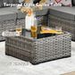 HOMLUX 10-Piece Outdoor Patio Wicker Sectional Furniture Set in Black, , large