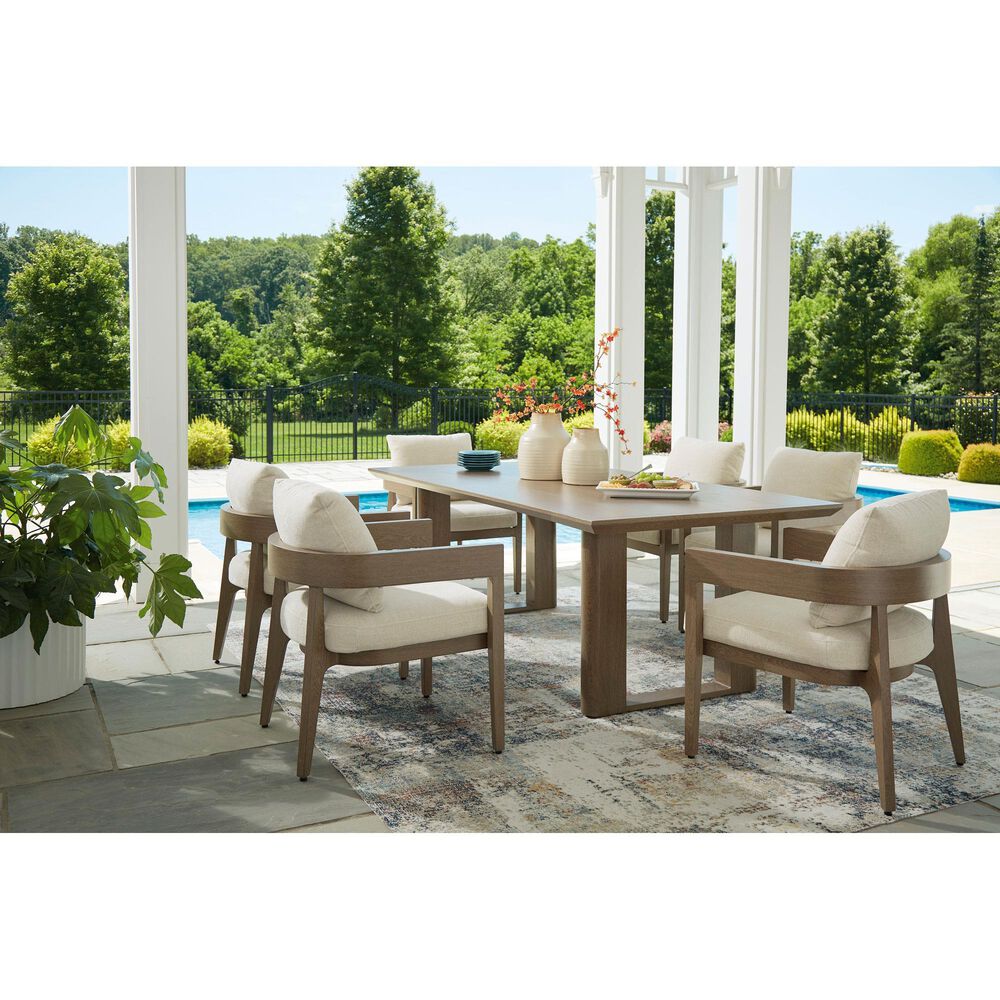 Ashley Serene Bay Outdoor Dining Table in Dark Brown, , large