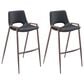 Zuo Modern Desi Bar Chair in Black and Dark Brown (Set of 2), , large