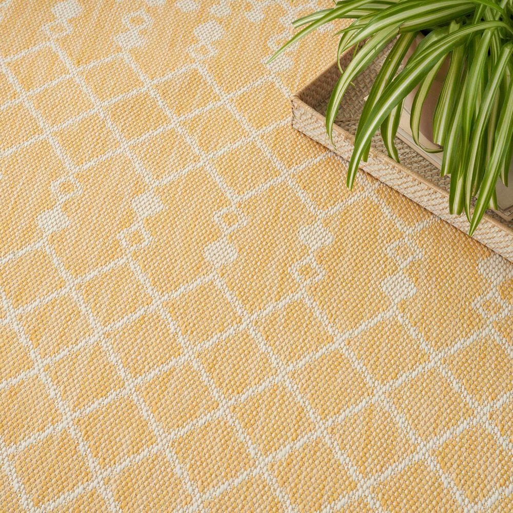 Nourison Positano Southwestern Yellow 5&#39; x 7&#39; Indoor/Outdoor Area Rug, , large