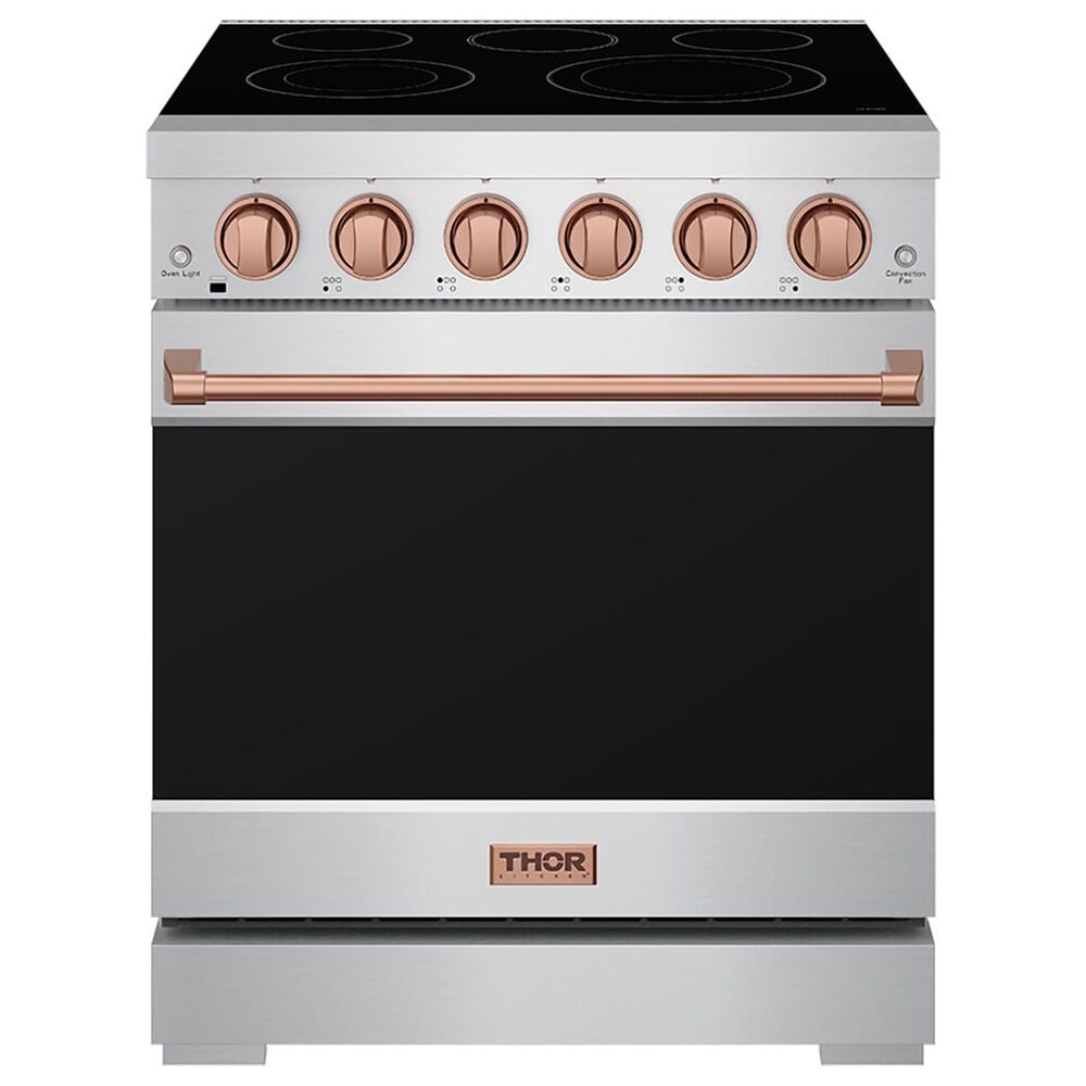 Thor Kitchen Gordon Ramsay 4.6 Cu. Ft. Professional Freestanding Electric Range with Rose Gold Handle Kit in Stainless Steel, , large