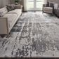 Nourison Prismatic PRS12 8"7" x 11"6" Silver and Grey Area Rug, , large