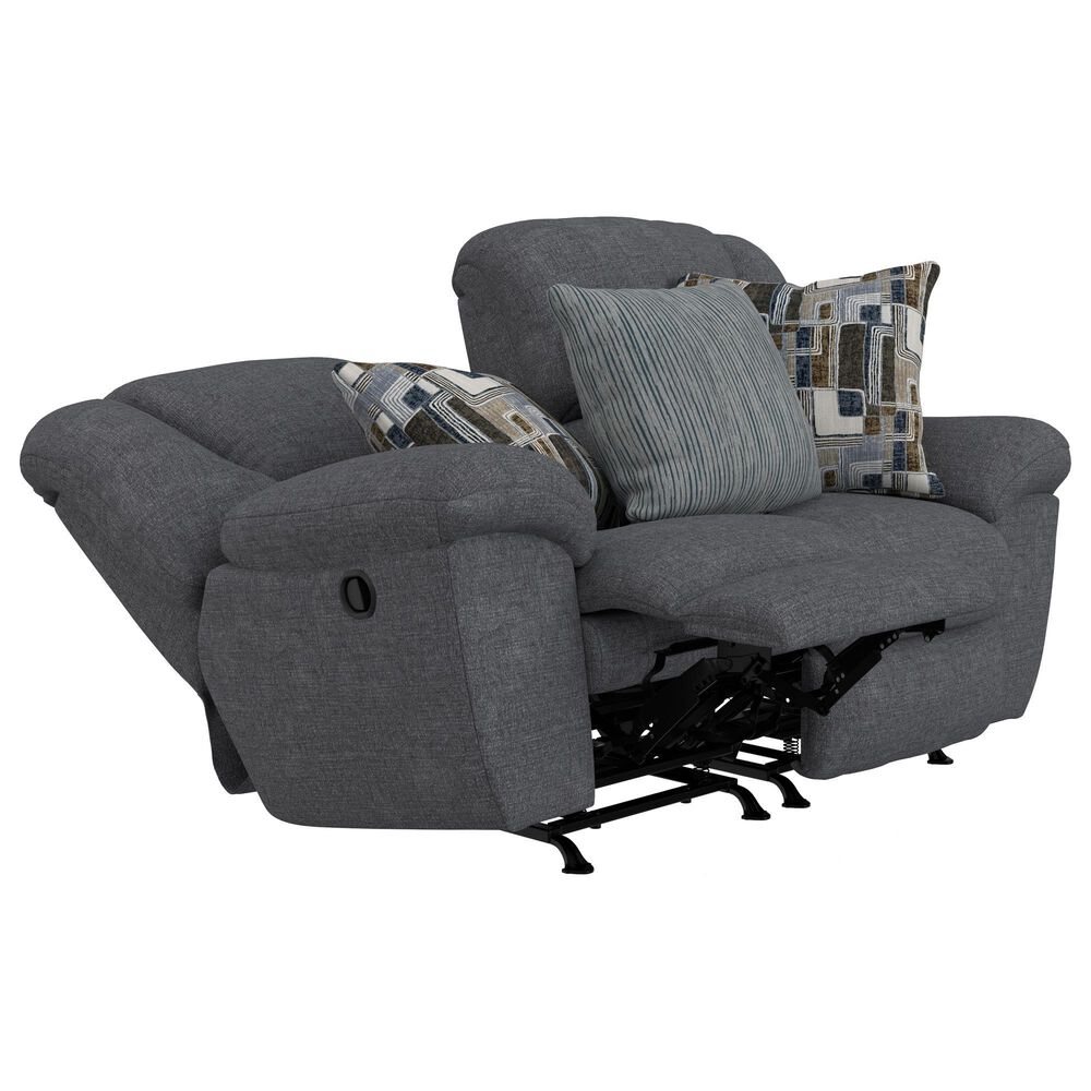 Catnapper Trifecta Manual Reclining Rocking Loveseat in Smoke, , large