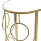 Maple and Jade Geometric End Table with Mirrored Glass Top in Gold, , large
