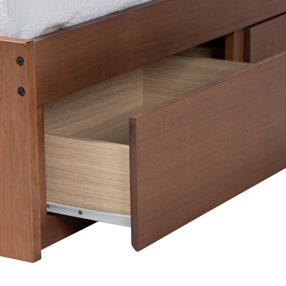 Baxton Studio Wren Full Storage Bed Frame in Walnut Brown, , large
