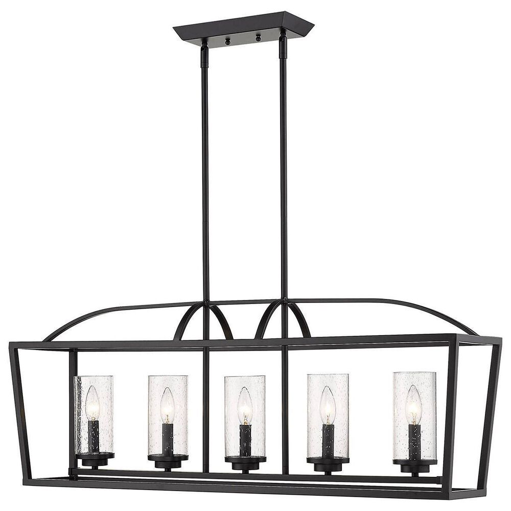 Golden Lighting Mercer 5-Light Linear Pendant in Matte Black, , large
