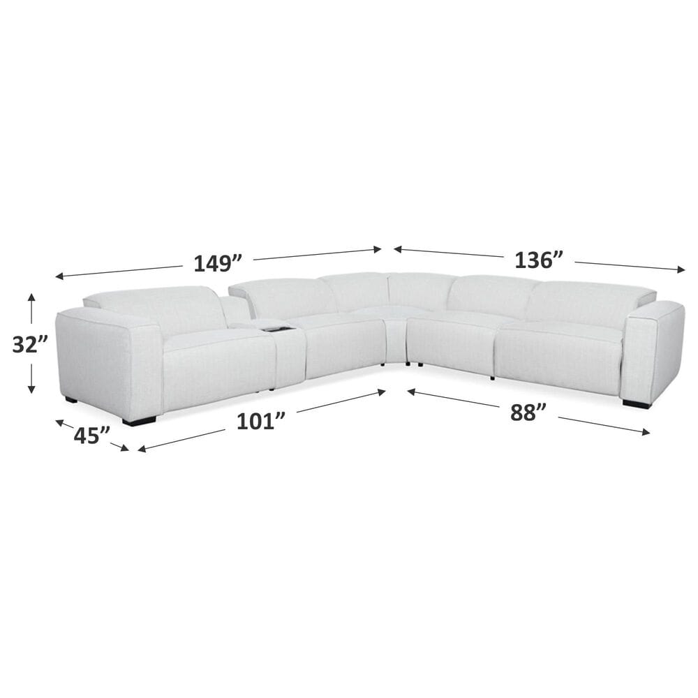 Oxford Furniture 6-Piece Power Reclining Sectional in Camden Dove, , large