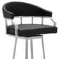 Blue River Palmdale 26" Swivel Counter Stool with Black Seat in Brushed Stainless Steel, , large