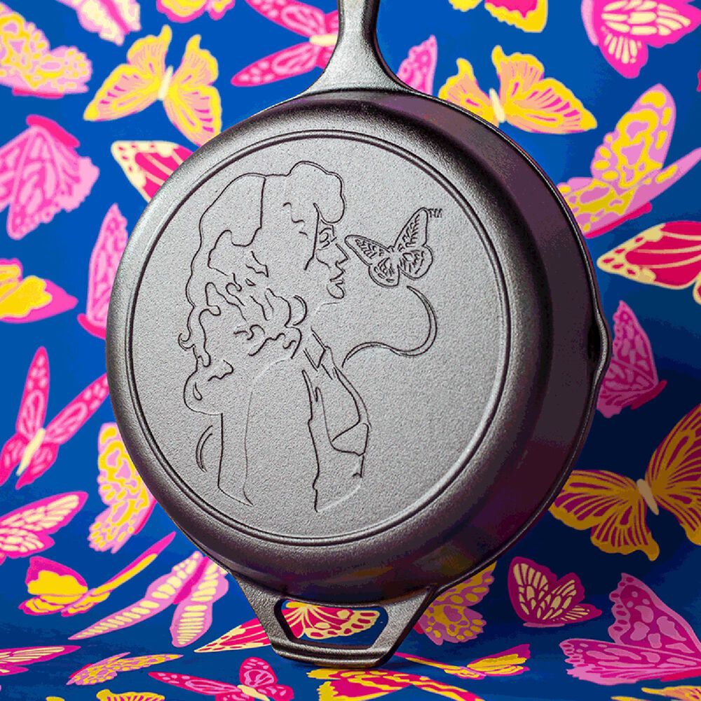 Lodge 10.25&quot; Dolly Parton Cast Iron Skillet in Black, , large