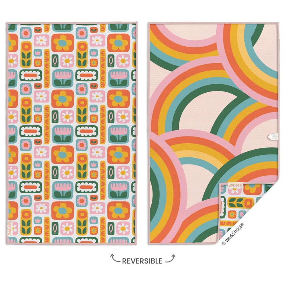 Werkshoppe Daisies and Rainbows Microfiber Towel in Multicolor, , large