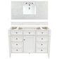 James Martin Vanities Brittany 48" Single Bathroom Vanity in Bright White with 3 cm Eternal Jasmine Pearl Quartz Top and Rectangle Sink, , large