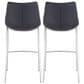 Zuo Modern Magnus Bar Chair in Black and Silver (Set of 2), , large