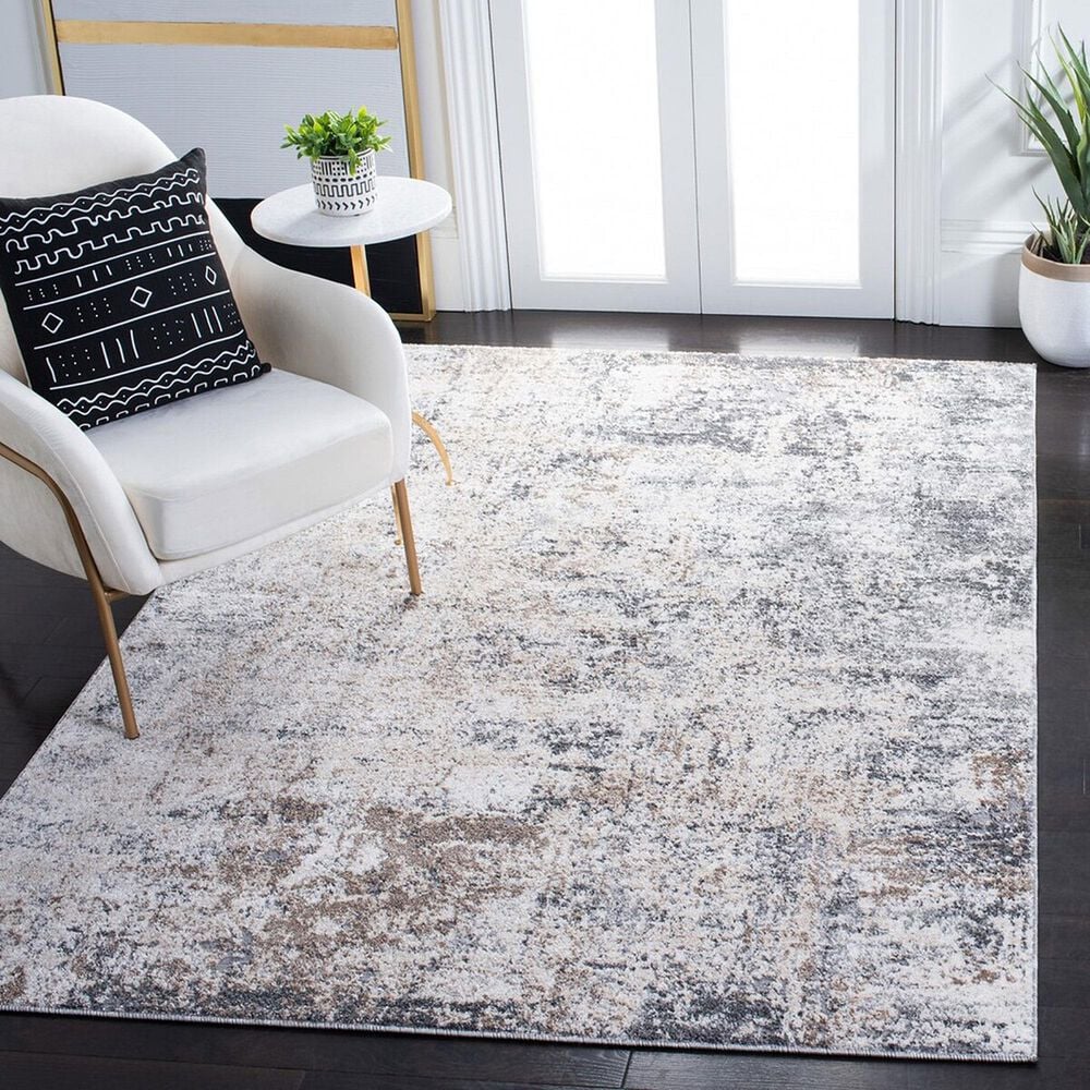 Safavieh Aston ASN705 5&#39;3&quot; x 7&#39;7&quot; Ivory and Grey Area Rug, , large