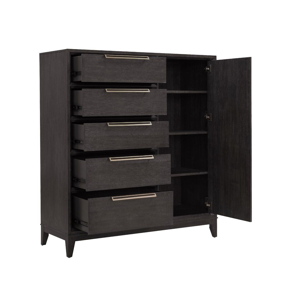 Pulaski Furniture Corp Quincy 5-Drawer Door Chest in Dark Brown, , large
