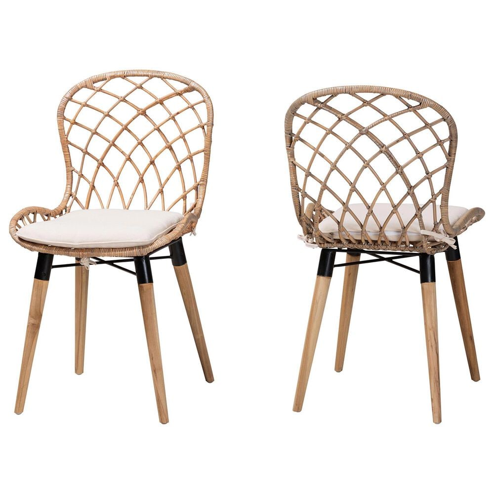 Baxton Studio Sabelle Side Chair in Natural Brown and Greywashed (Set of 2), , large