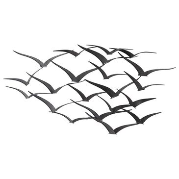 Maple and Jade 26" x 47" Coastal Birds Wall Decor in Black, , large