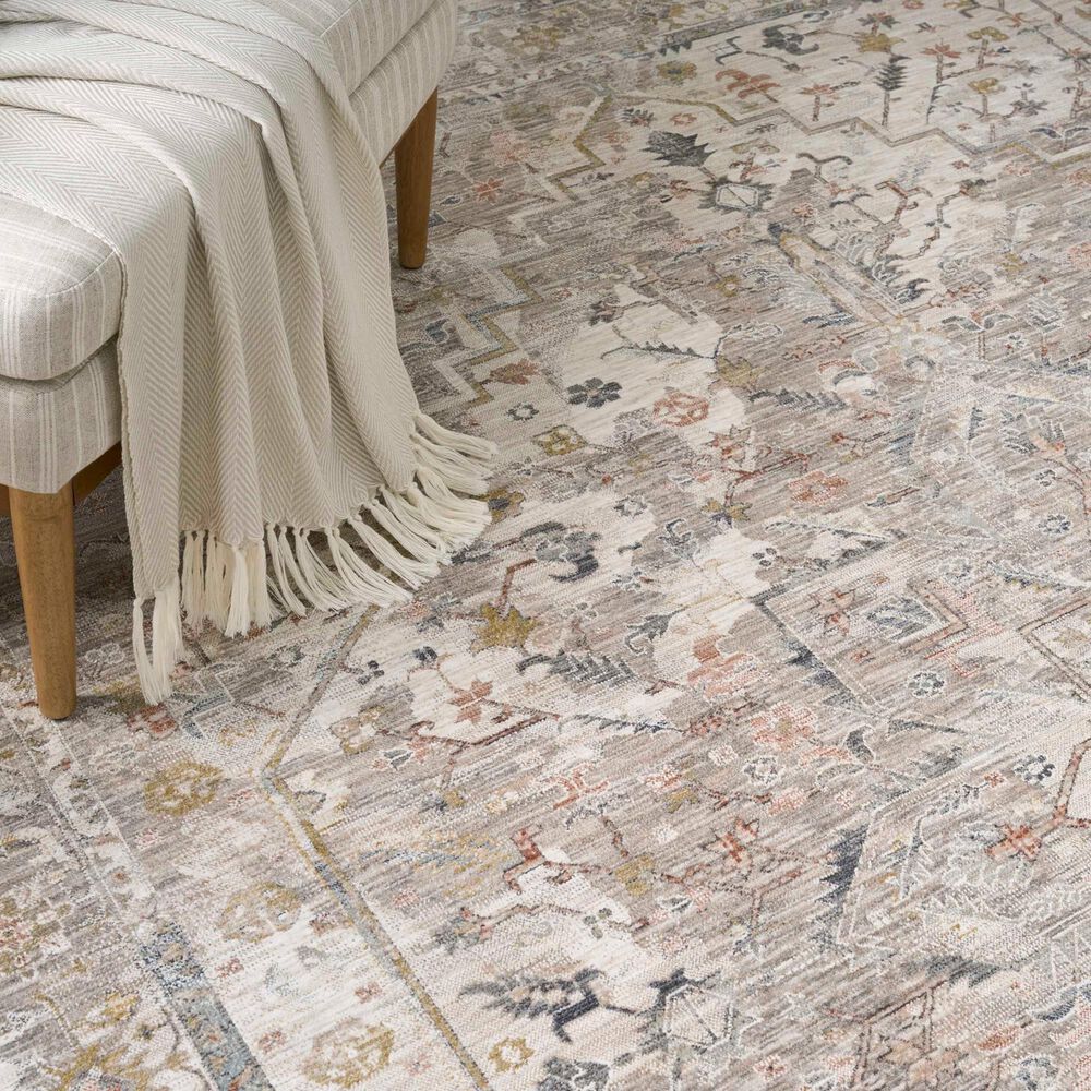 Nourison Antique Fusion ANF02 Ivory and Multicolor 5'3" x 7'10" Area Rug, , large