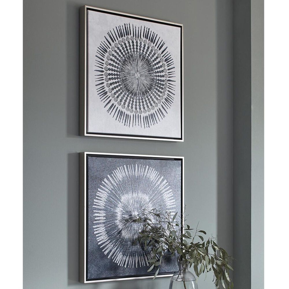 Ashley 25&quot; x 25&quot; Monterey Wall Art with Blue and White, , large