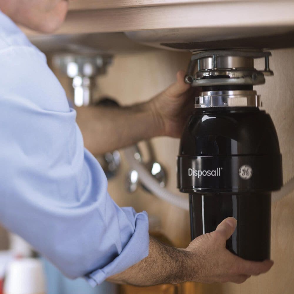GE Appliances 1/3 HP Continuous Feed Garbage Disposer in Black, , large