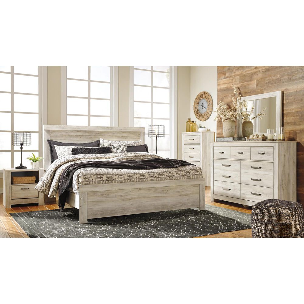 Ashley Bellaby King Panel Bed in Whitewash, , large