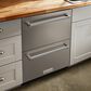 KitchenAid 24" Undercounter Double-Drawer Refrigerator Freezer in Black and Stainless Steel, , large