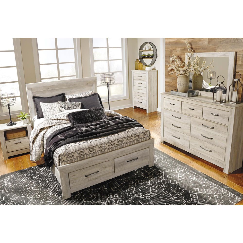 Ashley Bellaby Queen Storage Bed In Whitewash, , large