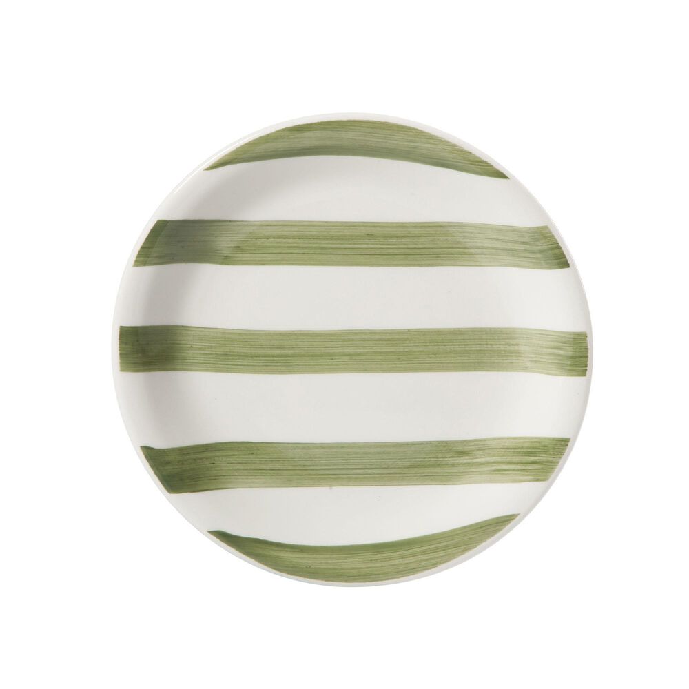 Gibson Homewares Kenwood Shores 12-Piece Dinnerware Set in Green Striped, , large